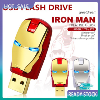 Cqk_ แฟลชไดรฟ์ Iron Man 512GB 1TB 2TB USB 2.0 สําหรับจัดเก็บข้อมูล