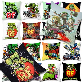 ปลอกหมอนพิมพ์ลายการ์ตูน Tales Of The Rat Fink สําหรับตกแต่งบ้านโซฟารถยนต์