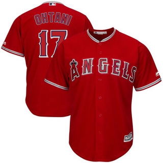 เสื้อกีฬาเบสบอล Los Angeles Angels 17 Shohei Ohtani สีแดง สีขาว สีเทา สําหรับผู้ชาย