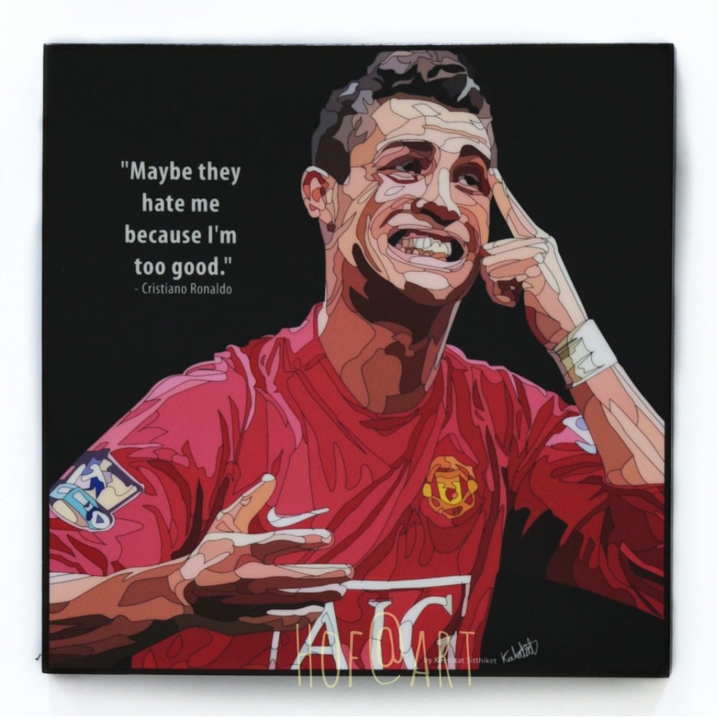 Cristiano Ronaldo #7 คริสเตียโน่ โรนัลโด้ Manchester แมนยู ยูเวนตุส รูปภาพ​ติด​ผนัง​ pop art ฟุตบอล​