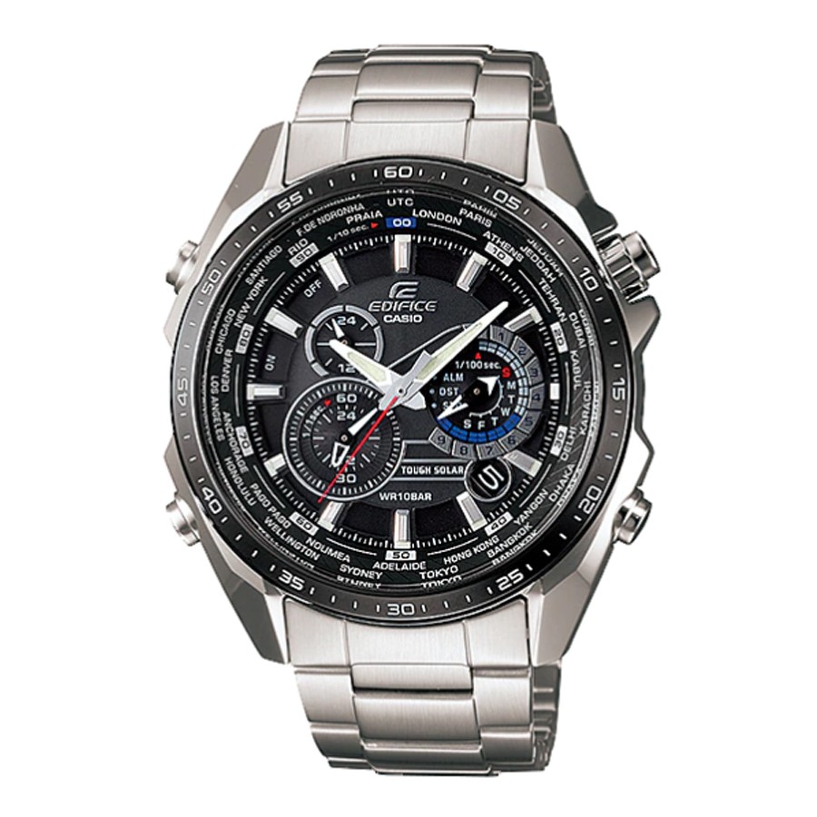 Casio Edifice นาฬิกาข้อมือผู้ชาย สายสเตนเลส รุ่น EQS-500,EQS-500DB,EQS-500DB-1A1 - สีเงิน