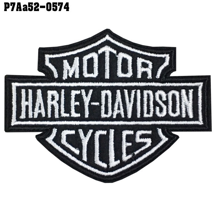 อาร์มติดเสื้อ HARLEY DAVIDSON โลโก้ขาวดํา อาร์มฮาเล่ย์ อาร์มติดเสื้อฮาเลย์ สีดําขาว