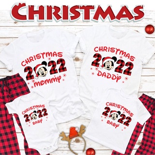 Christmas 2022 Mickey Mouse Baby Cotton Romper Christmas Outfits Xmas Shirt Family Matching Christmas Pajamas Te 471