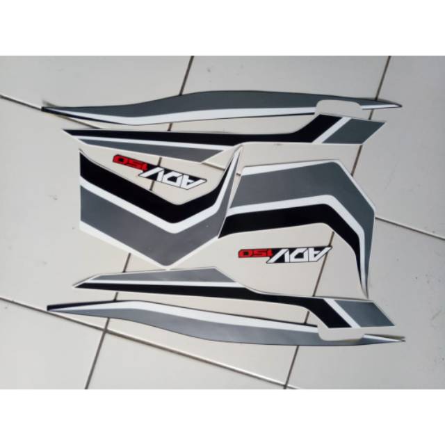 Hitam Original Honda adv 150 2019 แถบสีดําและสีเทา