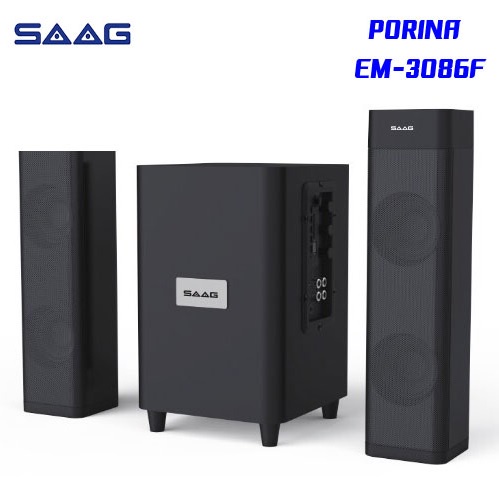 ลำโพงบลูทูธ SAAG SPEAKER ลําโพงBluetooth EM3086F Model PORINA กำลังขับ 49w