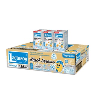 Lactasoy แลคตาซอย นมถั่วเหลือง ยูเอชที สูตรผสมงาดำ 125 มล. แพ็ค 60 กล่อง