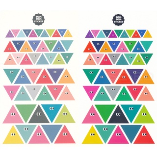 สติกเกอร์ Som Som Sticker Triangle สนุกกับการติดสติกเกอร์เพื่อตกแต่งตามต้องการ สติกเกอร์เป็น "รูปทรงสามเหลี่ยม" หลากสีส