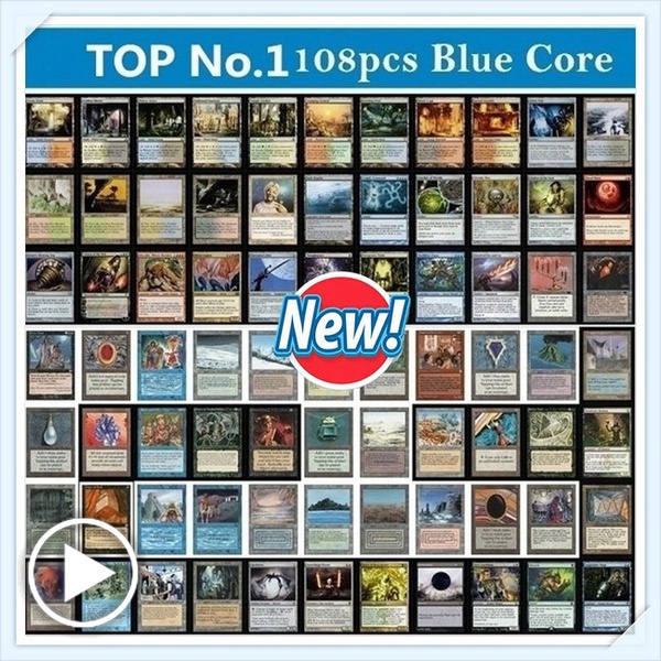 การ์ดของเล่น P9 Dual Land Fetch Lands Shock Lands Mtg พร็อกซี่การ์ดสีฟ้า 108 ชิ้น