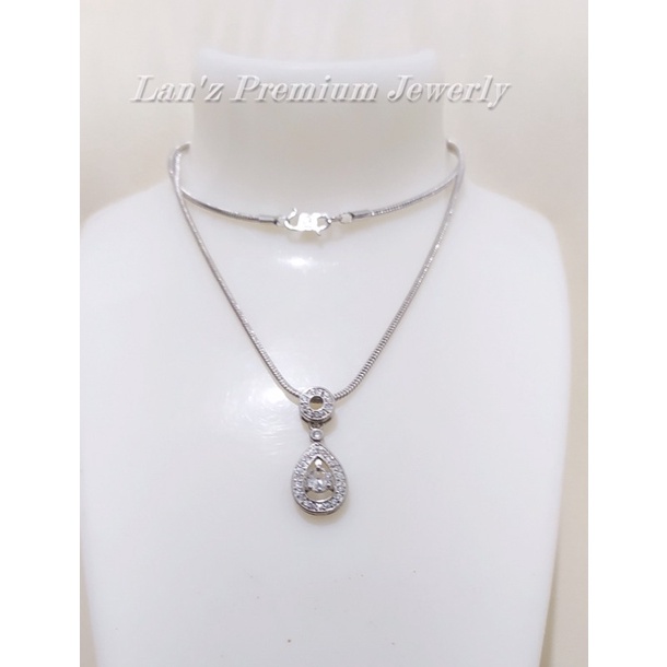 สร้อยคอจี้เงินคริสตัลอินฟินิตี้ไทเทเนียม 23K สวยงาม