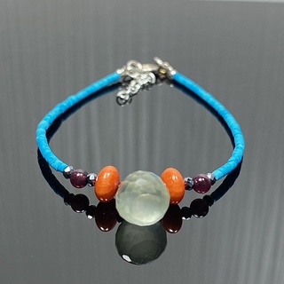 สร้อยข้อมือหินเจียรไนแท้ทั้งเส้น (Turquoise and mixed stone Bracelet)  #16