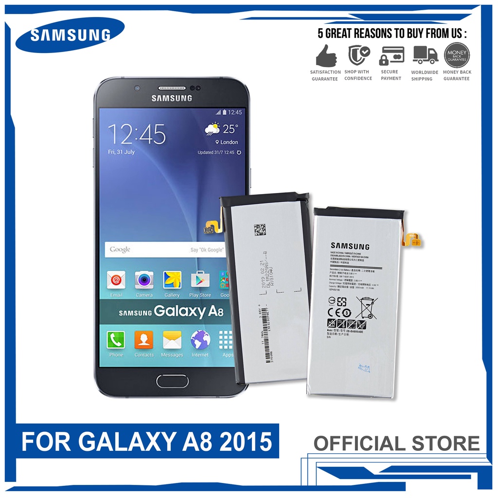 For Samsung Galaxy A8 2015 Battery Original, Fit A800, SM-A8000, A800F, A800S, A800YZ, Model: EB-BA8