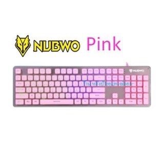 NUBWO ⚡️FLASH SALE⚡️ (ราคาพิเศษ) USB Keyboard สีชมพูสวยๆๆ NK-032 Pink