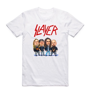 ผู้ชายใหม่พิมพ์ Slayer เฮฟวีเมทัล Thrash ร็อควงเสื้อยืดฤดูร้อนแขนสั้นความเร็วโลหะวงเสื้อยืด nQD