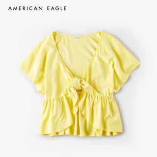 American Eagle Striped Tie Front Top เสื้อ ผู้หญิง  (EWSB 035-2513-700)