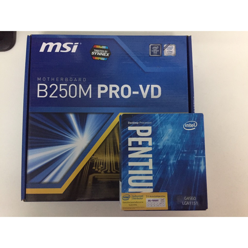 CPU INTEL 1151 PENTIUM G4560+เมนบอร์ด MSI B250M PRO-VD