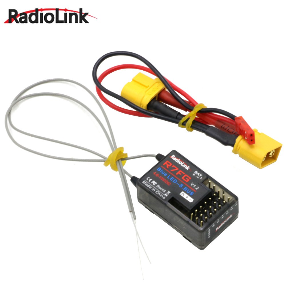 RadioLink R7FG 2.4GHz 7CH Dual Antenna Reciever High Voltage Integrated Gyro Version For Radiolinks 