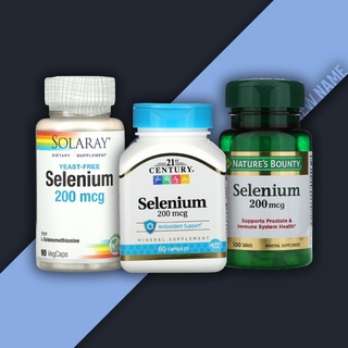 ซีลีเนียม ( Selenium ) ชนิดเม็ด Solaray, Natures Bounty