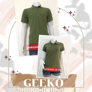 เสื้อโปโลกวาง Geeko แท้100% ชาย/หญิง ID 26 สีเขียวมะกอก