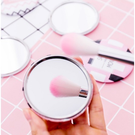 กระจกการ์ตูนเกาหลีน่ารักๆ กระจกแต่งผู้หญิง หน้ากระจกแบบพกพา (คละลาย) - รูปที่ 4