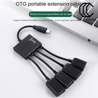T~ สายเคเบิ้ลอะแดปเตอร์ Micro-Usb Data 1 To 4 Type-C To Usb สําหรับโทรศัพท์มือถือ
