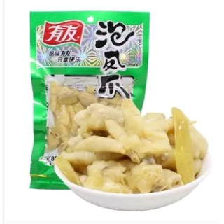 D14ตีนไก่ดองพริกสำเร็จรูป 80g(有友泡椒凤爪）เพียงแกะซองก็อร่อยได้ทันที เหมาะสำหรับทานเล่นๆหรือจะเป็นกับแกล้มก็ได้