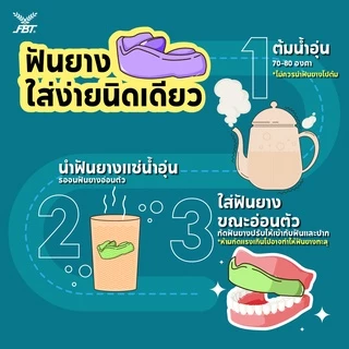 FBT ยางกันฟัน 1 หน้าสีใสและสีน้ำเงิน ฟันยาง รหัส 45411