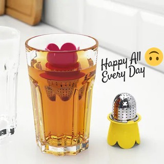 IKEA อีเกีย  VÅGRÄT โวคแกรต ที่กรองชา สแตนเลสสตีล แดงอ่อน/เหลือง (2 ชิ้น) ,Tea infuser