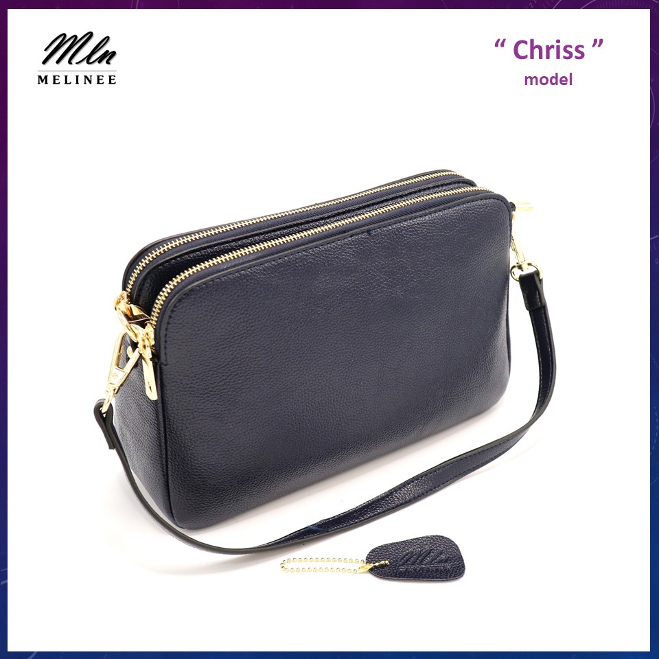 MLN bags กระเป๋าสะพายข้างผู้หญิง รุ่นChriss(size L) มีทั้งสายสั้นและยาว ใส่กระเป๋าตังค์ได้