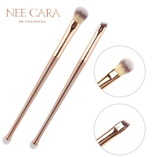 (2 ชิ้น) Nee Cara แปรงแต่งหน้าด้ามทอง สำหรับลงสีอายแชโดว์และเขียนคิ้ว ขนนิ่ม (N879) *ของแท้*