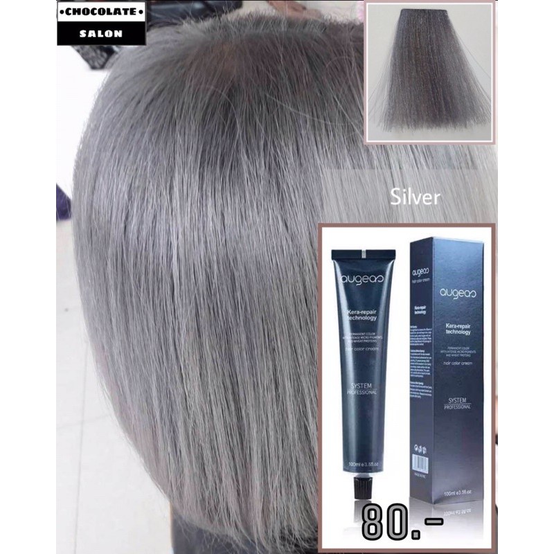 ยาย้อมผม ครีมเปลี่ยนสีผม สีย้อมผม Hair Color ยาย้อมผมสีเทา ครีมย้อมผมสีเงิน silver Augeas