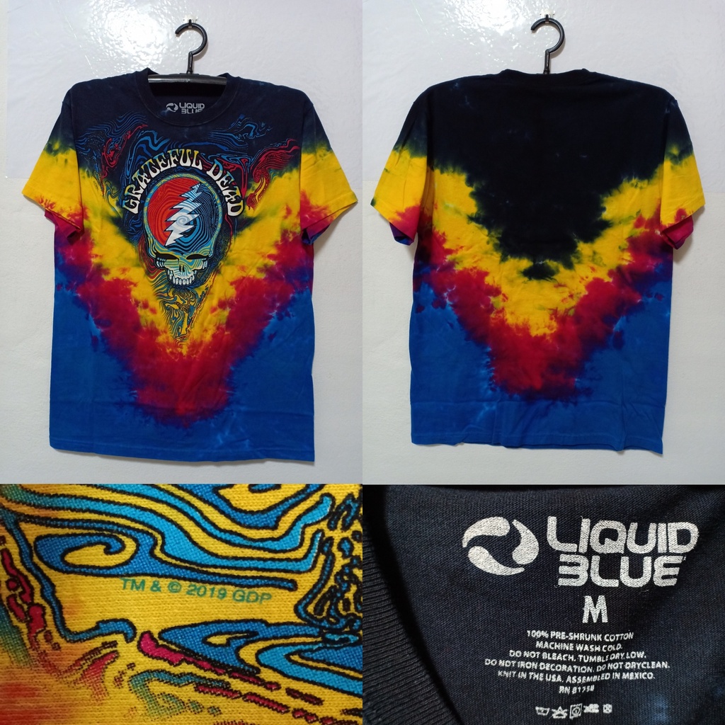 เสื้อวงGrateful dead BY  LIQUID BLUE  สินค้าลิขสิทธิ์แท้ มือ1 นำเข้าจากUSA ป้าย สกรีนคอ Liquid Blue