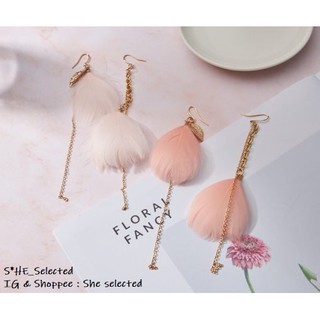 E1_Earrings_ ต่างหูโซ่ขนทอง♥