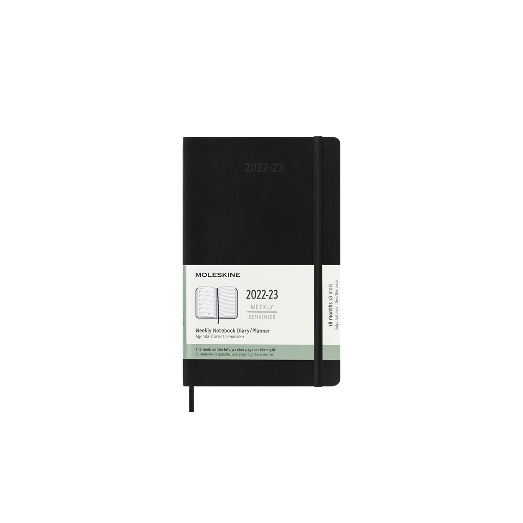 Moleskine สมุดไดอารี่ 18 เดือน 202223 รายสัปดาห์ ปกอ่อน ขนาดใหญ่ 13x21