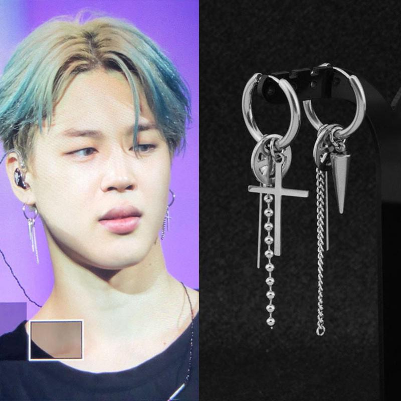 แฟน 1 ชิ้นพังก์ Kpop บังทันบอยส์ต่างหู Jimin ต่างหูต่างหูต่างหูพู่ยาวเครื่องประดับแฟชั่น