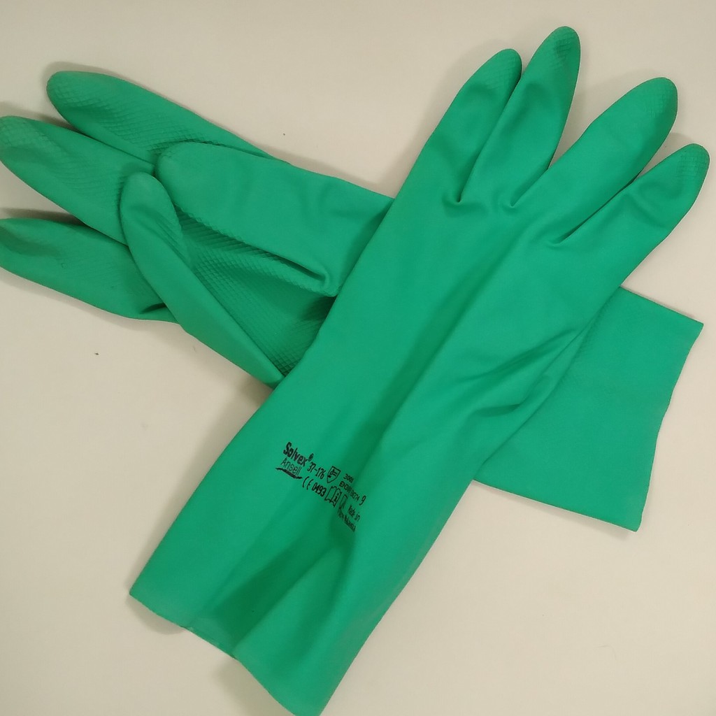 Solvex Gloves - AnSell สีเขียว กันน้ํามัน กันสารเคมี - ภาพจริง 100%
