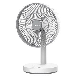 ว๊าว🍟 ZAGIO พัดลมตั้งโต๊ะไร้สาย รุ่น ZG-9253 ขนาด 7 นิ้ว สีขาว - เทา Electric Fans