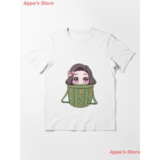 COD นักล่าปีศาจ Nezuko Peeking From Her Basket Essential T-Shirt เสื้อยืดอนิเมะ การ์ตูน เสื้อยืดพิมพ์ลาย ผู้ชายและผู้หญิ