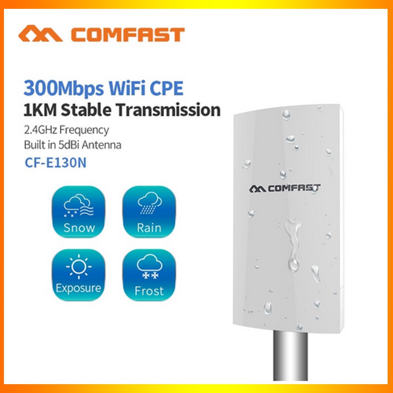 Comfast CF-E130N Wireless Outdoor CPE WIFI Extender AP 1km WIFI Range 2.4Ghz สะพานกลางแจ้ง 300Mbs เส