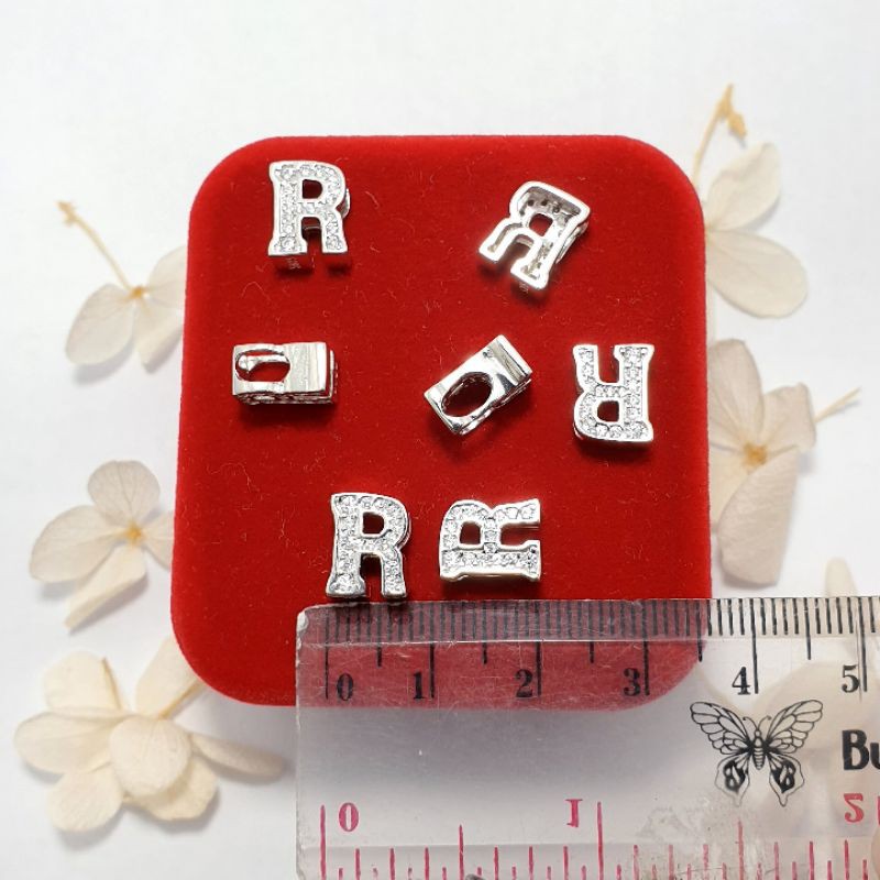 INITIAL PENDANT / ALPHABET PENDANT / LETTER R PENDANT ทําจากเงิน 925