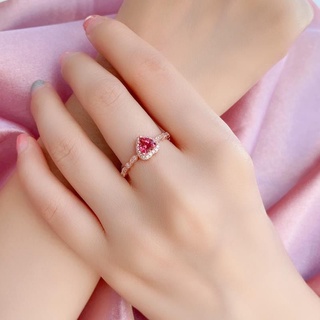 แหวนกุหลาบสีแดงธรรมชาติการออกแบบธรรมชาติแฟชั่นบุคลิกภาพเพชรแหวนแหวน