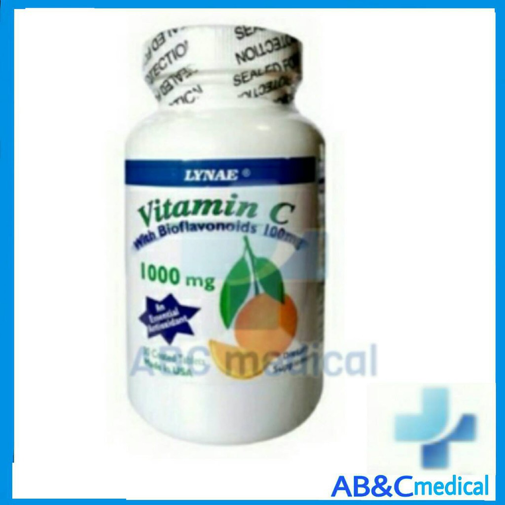 ✔✁Vitamin C-1000 mg with Bioflavonoids 100mg Lynae 100 เม็ด