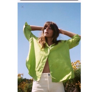 ZARA Linin oversize shirts เชิ้ตลินินโอเวอร์ไซส์ size M  อก 40