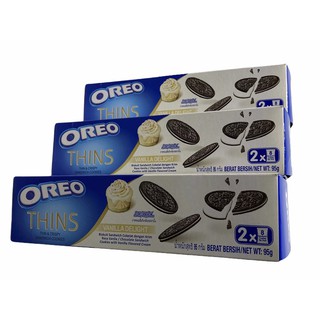 OREO THINS Vanilla Delight Chocolate  Sandwich Cookies รุ่นบาง 1SETCOMBO/จำนวน 3 กล่อง ราคาพิเศษ สินค้าพร้อมส่ง!!