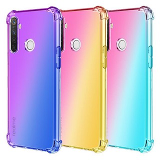 เคสโทรศัพท์แบบใสไล่โทนสีสําหรับ oppo realme 3 5 pro realme x 2 xt lite