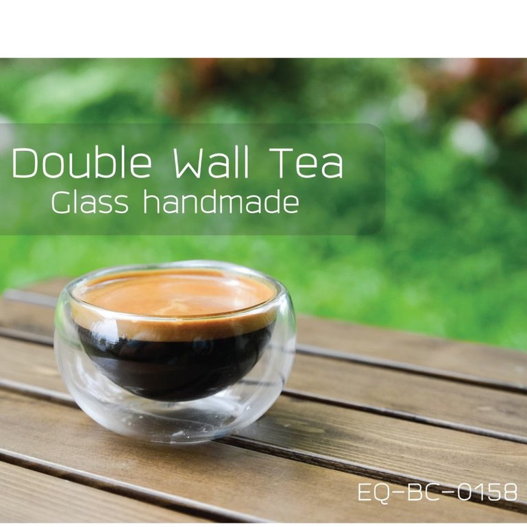 Hillkoff : Double Wall Glass Tea Cup handmade 50 ml ราคา ถูกที่สุด ดีลบีเคเค