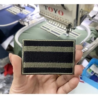 ธงชาติ งานปัก สีดำ-เขียว #อาร์มธง ขนาด4x6cm