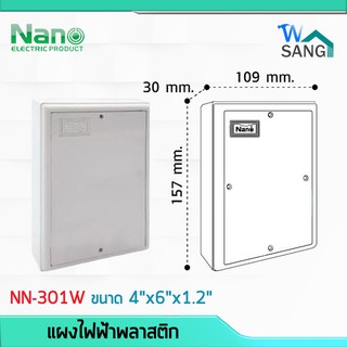 แผงไฟฟ้าพลาสติก แผงไฟ NANO 4"x6" สีขาว (NANO-301W) @wsang