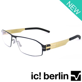 Fashion แว่นตา รุ่น IC BERLIN 002 C-4 สีดำขาทอง Arne กรอบแว่นตา สำหรับตัดเลนส์ ทรงสปอร์ต วัสดุ สแตนเลสสตีล ขาข้อต่อ