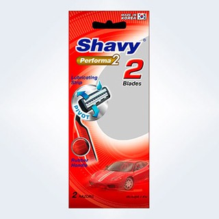 Shavy Performa 2 / เชฟวี่ มีดโกน 2 ใบมีด 2ด้าม/ห่อ