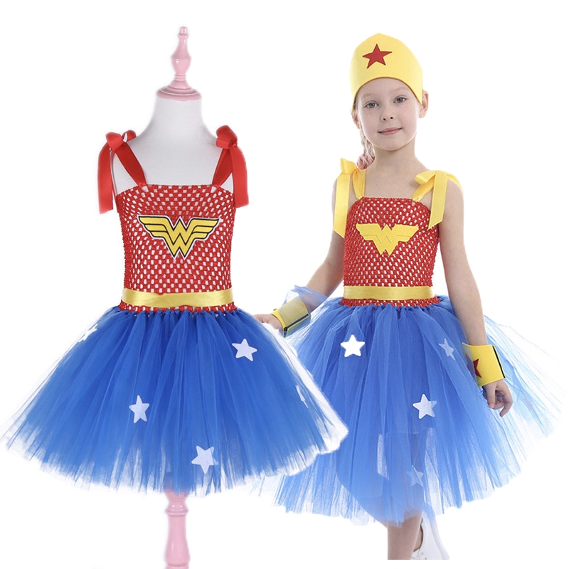 Girls Tutu Dress Super Hero Inspired Baby clothes Kid Wonder Girl